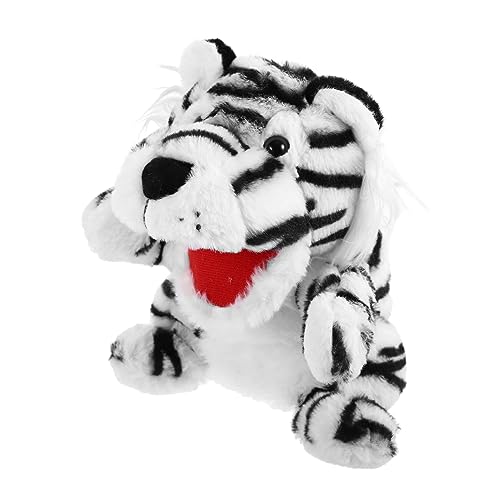 TOYANDONA Tigerpuppe Dekoratives Handpuppenspielzeug Gefüllte Handpuppe Realistisches Fingerspielzeug Dekorative Tierhandpuppe Tierpuppe Tierhandpuppen Cartoon Tierspielzeug Plüsch von TOYANDONA