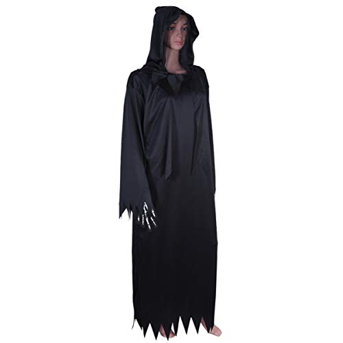 TOYANDONA Todesgeist-Cosplay-Outfit Geisterkostüm Schwarze Polyesterrobe Halloween-Kostüm Für Kinder 150 X 68 Cm TOYANDONA Todesgeist-Cosplay-Outfit Geisterkostüm Schwarze Polyesterrobe Halloween-Kostüm Für Kinder 150 X 68 Cm von TOYANDONA