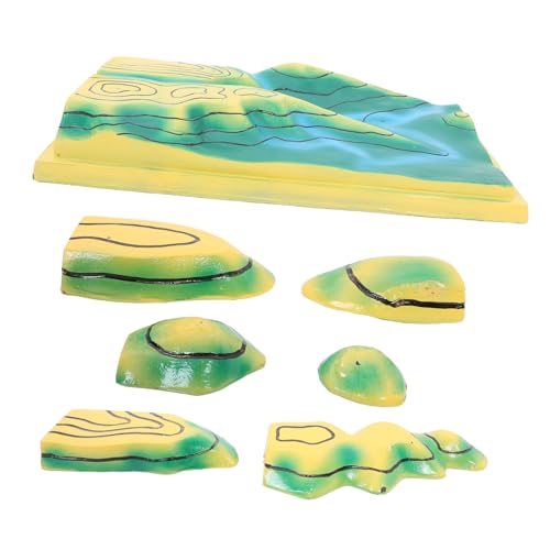 TOYANDONA Topografische Modelle unterrichten Konturenleitungsdemonstrationsmodell Geländekartenmodell Schulgeländekarte Modell topographische Karte Terrain Karte Unterrichtshilfe PVC von TOYANDONA