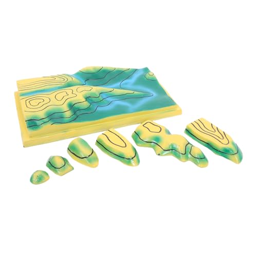 TOYANDONA Topografische Modelle unterrichten Konturkarte für Science Fair Projects Schulgeographie Laborausrüstung Physikalische Geographiekonturkarte 3D -plastische topografische Karte PVC von TOYANDONA