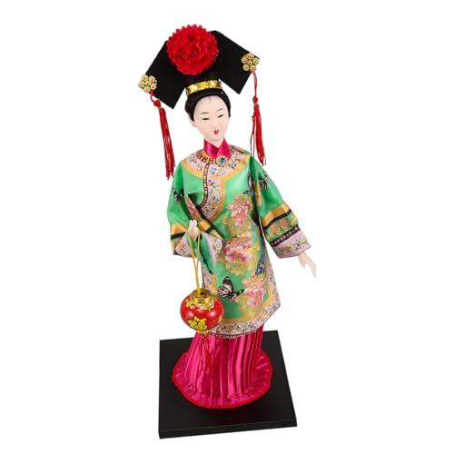 TOYANDONA Traditionelle Kleidung Puppen Chinesische Seidenfigur Chinesischer Stil Stoffpuppe Ornamente Antike Puppen Sammlerhandwerk Puppe Handarbeit Sammlerpuppe Asiatische Puppen Grüner von TOYANDONA