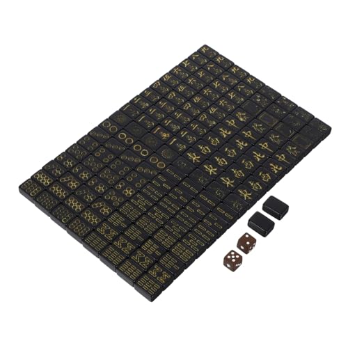TOYANDONA Tragbares Mini Mahjong Set Luxus Schwarz Gold Mahjong Spielsteine mit Würfeln Kompaktes Chinesisches Reisespiel für Outdoor Familie und Wohnheim Platzsparendes Unterhaltungsspiel von TOYANDONA