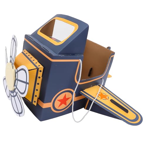 TOYANDONA Tragbares Pappflugzeug Für Kinder Flugzeugbox Für Kinder Interaktives Flugzeugkostüm DIY-Spielset von TOYANDONA