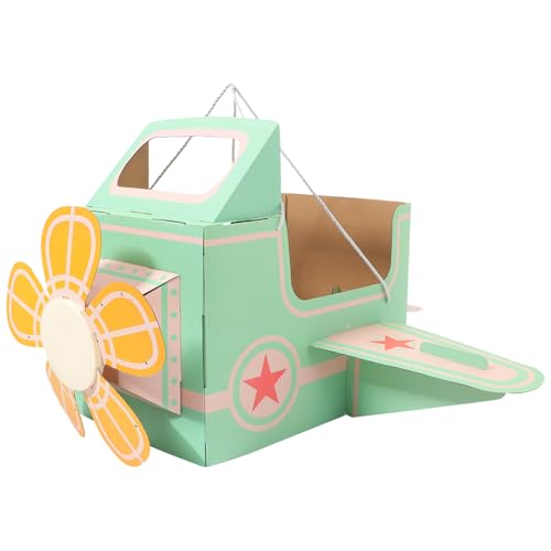 TOYANDONA Tragbares Pappflugzeug Für Kinder Flugzeugbox Für Kinder Interaktives Flugzeugkostüm DIY-Spielset von TOYANDONA