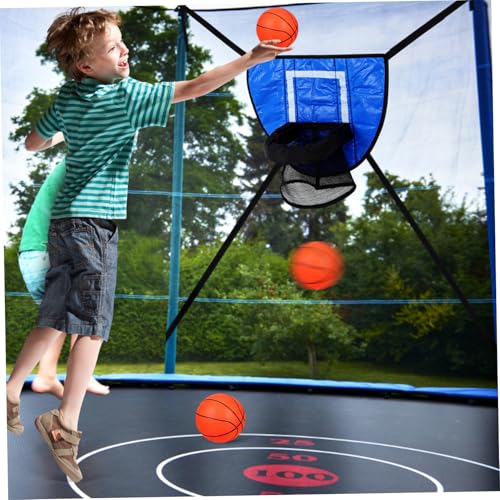 TOYANDONA Trampolin Basketballkorb mit PVC Rahmen und Bällen Stabiles Kinderspielzeug Zubehör Platzsparendes Basketballspiel für Drinnen und Draußen Kompatibel mit Verschiedenen Trampolinen von TOYANDONA