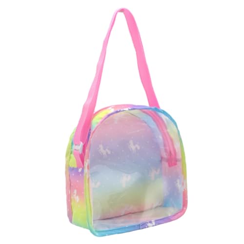 TOYANDONA Transparente Puppen Handtasche Kleine Aufbewahrungstasche für Puppenzubehör Reisefreundliche Tragetasche für Spielzeugflaschen und Puppenkleidung von TOYANDONA