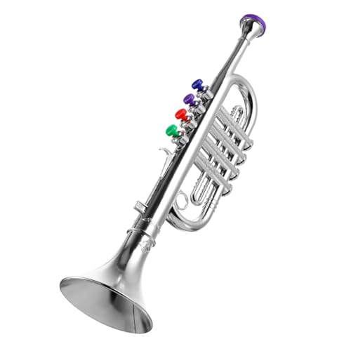 TOYANDONA Trompete aus Robustem Kunststoff Realistisches Blasinstrument mit Klarem Tragbar und Langlebig Pädagogisches Musikinstrument für Jungen und Mädchen für Musikalisches Lernen und von TOYANDONA