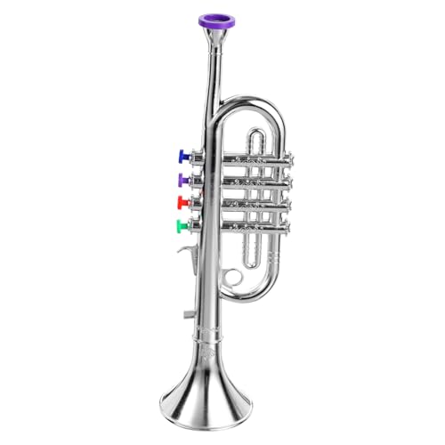 TOYANDONA Trompete kinderinstrumente musikinstrumente Music Instruments for Posaune Trompeten Lernen Trompete lustiges Musikspielzeug Plastik Silver von TOYANDONA