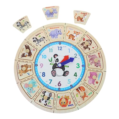 TOYANDONA Uhrenpuzzles Für Kleinkinder Lernuhr Für Lernspiele Für Von 5 Bis 7 Uhrenlernen Für Lernuhr Zum Ablesen Der Uhrzeit Für Kleinkinderuhr Aus Holz von TOYANDONA
