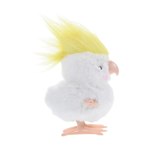 TOYANDONA Uhrwerkspielzeug Korb Mit Hasenohren Zum Aufziehen Zubehör Kaninchen Kaninchenkorb Hängendes Kolibri- Kleines Gelbes Hühneruhrwerk Hasenhandwerk Karikatur Weiß Plüsch von TOYANDONA