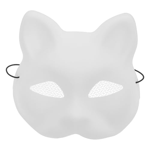 TOYANDONA Unbemalte Katzenmaske aus Kunststoff für DIY Cosplay und Graffiti Leere Maske für Partys und Kreative Projekte Sicher und Bequem von TOYANDONA