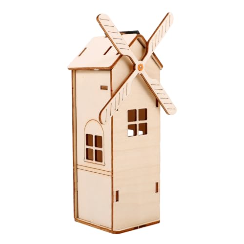 TOYANDONA Unfertiges Holz Windmühlen Solar Betrieben DIY Wissenschaftsprojekt Sicher Präzise Geschnitten Fördert und Kreativität von TOYANDONA