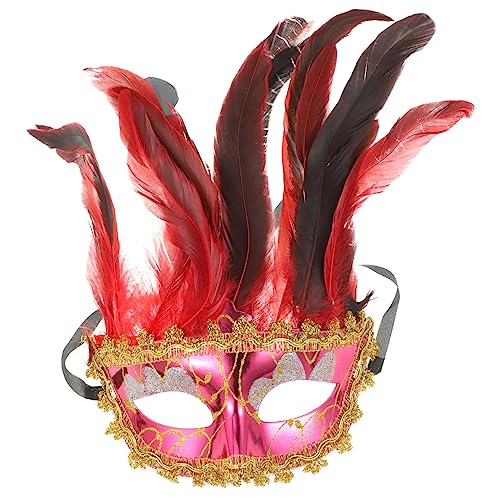TOYANDONA Venezianische Masquerade Maske Damenfest Maske Kostüm Zubehör für Karneval Halloween Cosplay Party Dekoration Rosa von TOYANDONA