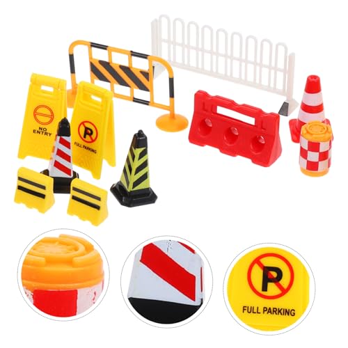 TOYANDONA Verkehrszeichen für Lernspielzeug mit Verkehrszeichen und Roadblocks für Kreatives und Verkehrserziehung für Rollenspiele von TOYANDONA