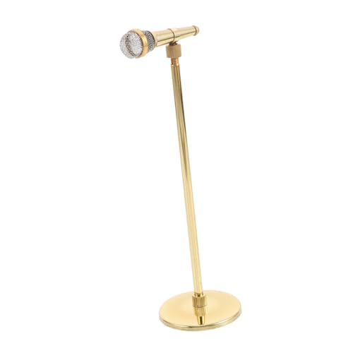 TOYANDONA Verstellbares Miniatur mikrofon Modell aus Kupfer Retro Dekoration für Zuhause Musik Ornament Kunstobjekt Vintage Musikinstrument Requisite Stilvolle Raumdeko von TOYANDONA