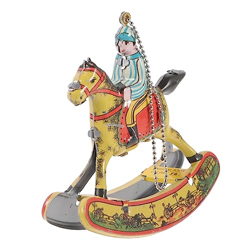 TOYANDONA Vintage Blechspielzeug Schaukelpferd Aufziehbar Robust Kreative Tischdekoration Für Büro Und Zuhause TOYANDONA Vintage Blechspielzeug Schaukelpferd Aufziehbar Robust Kreative Tischdekoration Für Büro Und Zuhause von TOYANDONA