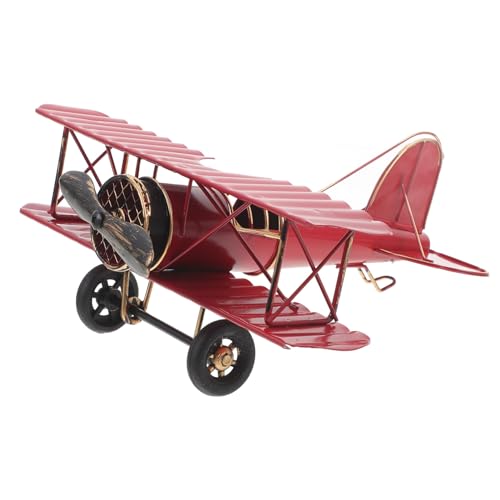 TOYANDONA Vintage-Flugzeuge aus Metall Modelleisen Retro-Flugzeug Segelflugzeug Doppeldecker Modellflugzeug Figur Statue Kinderspielzeug für Zuhause Ornament Tischdekoration von TOYANDONA