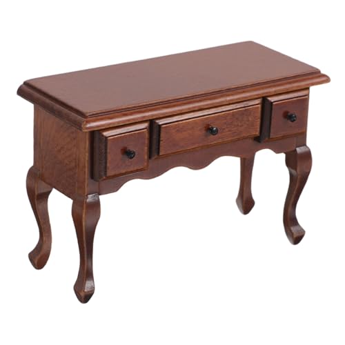 TOYANDONA Vintage Tisch Modell mit Kastanienholz Finish für DIY Sammlungen und Heimdekoration für Kreative Spielwelten und Nostalgische von TOYANDONA