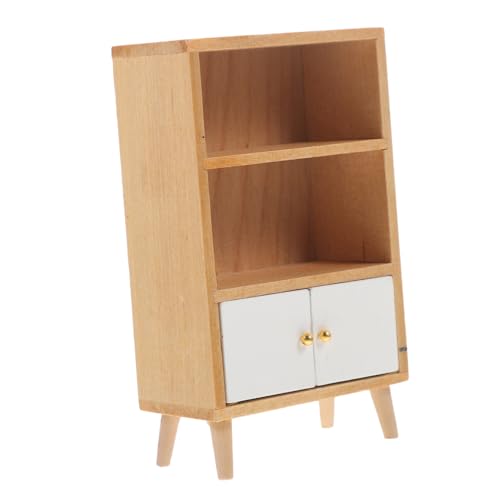 TOYANDONA Vitrine aus Massivholz kinderzimmer deko Geburtstags puppenstubenmöbel Puppenhaus Mini-Bücherregal Minischrank zum Basteln hölzern von TOYANDONA
