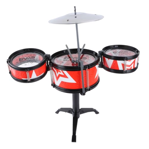 TOYANDONA Drum Kit Spielzeug Für Junge Mädchen Lustiges Und Sicheres Musikinstrument Für Jungen Und Mädchen Fördert Kreativität Und Koordination -teilige Schlagzeug Rot von TOYANDONA