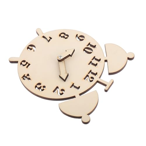 TOYANDONA Wecker aus Holzspänen Holzspielzeug Uhr DIY Holz Uhr Bastelset Uhr Digitaluhr Frontspielzeug für das Schulalter Sortierspielzeug für Vorschulkinder Lernspielzeug für die Zeit Khaki von TOYANDONA