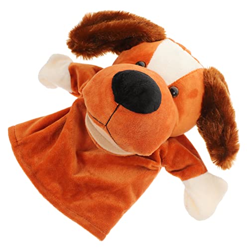 TOYANDONA Weiche Plüsch Handpuppe Hund mit Offenem Mund Kuscheliges Tier für Kleinkinder Jahre Fördert Motorik Hand Auge Koordination Eltern Junge Mädchen Interaktion Waschbar und von TOYANDONA