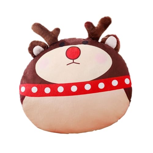 TOYANDONA Weicher Plüsch Wärmekissen Elch Winter Kuschelkissen Handwärmer Cartoon Stofftier für Weihnachtsdeko und Gemütliches Wohnzimmer Accessoire von TOYANDONA