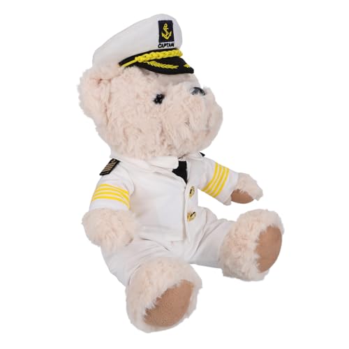 TOYANDONA Weicher Plüschbär Captain Kuscheltier für Mädchen und Jungen Weiches Stofftier als Festliche Deko und Kuscheliges Einschlafspielzeug von TOYANDONA