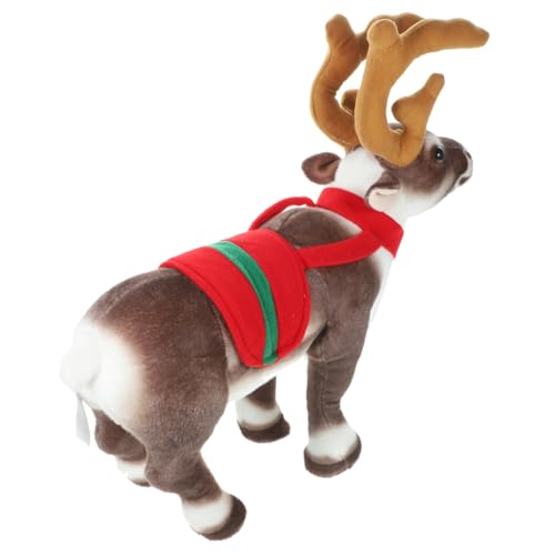 TOYANDONA Weihnachtlicher Plüsch Rentier Dekofigur Kuscheliges Hirsch Stofftier Tischdekoration Festliche Weihnachtsdeko Geschenkidee von TOYANDONA