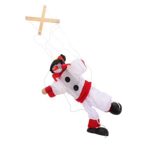 TOYANDONA Weihnachtlicher Schneemann Handpuppe aus Weichem Stoff Interaktives Holzmarionetten Kreatives Puppentheater für Festliche Party und Rollenspiele von TOYANDONA