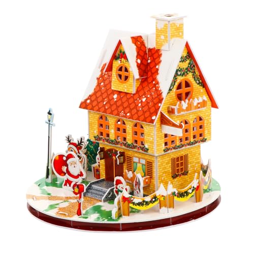 TOYANDONA Weihnachts Puzzle Haus DIY Kreatives Einfache Montage Festliche Deko Weihnachten Geburtstag von TOYANDONA