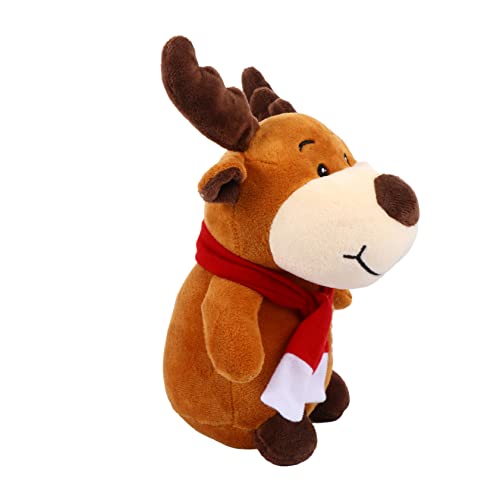 TOYANDONA Weihnachtspuppe Hase Dinosaurier Stofftier Bär Stofffigur Zoo Kinderspielzeug Rentier Rentierpuppen Rentier Stofftier Weihnachtsspielzeug Plüsch Hellbraun von TOYANDONA