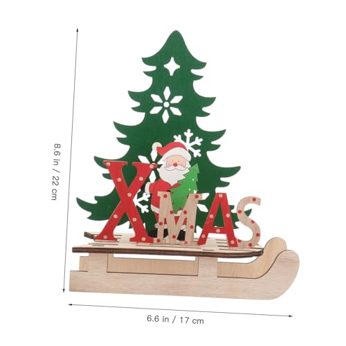 TOYANDONA Weihnachtsschlitten Dekofigur aus Holz Große Grüne DIY Puzzle Weihnachtsdeko Umweltfreundlich Langlebig für Tisch und Raumdekoration zu Weihnachten und Festen von TOYANDONA