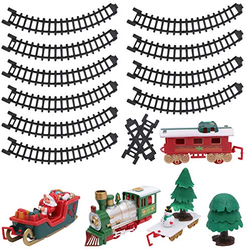 TOYANDONA Weihnachtszug Spielzeug Elektrische Eisenbahn Miniatur Ornamente Weihnachtsfiguren Desktop Zug Weihnachtsszene Spielzeug OHNE AKKU Weihnachtsdeko Zufällige Farbe von TOYANDONA