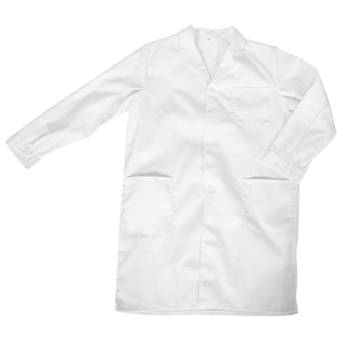 TOYANDONA Weißer Laborkittel Unisex Langarm mit Knopfärmeln Realistische Arztkostüm Arbeitskleidung für Klinik Schule Rollenspiel und Halloween Bequeme Passform von TOYANDONA