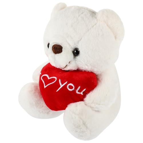 TOYANDONA Weißer Plüschbär mit Herz Kuscheltier Weiches Stofftier Teddybär ähnliches Motiv Liebevolles Valentinstagsgeschenk für Freunde Hautfreundlich Langlebig Angenehmer Griff TOYANDONA Weißer Plüschbär mit Herz Kuscheltier Weiches Stofftier Teddybär ähnliches Motiv Liebevolles Valentinstagsgeschenk für Freunde Hautfreundlich Langlebig Angenehmer Griff von TOYANDONA