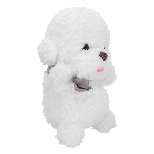 TOYANDONA Weißes Plüschspielzeug Bichon Frisé Hund Weiches Kuscheltier Gefülltes Stofftier Schmusetier von TOYANDONA