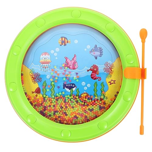 TOYANDONA Wellenperlentrommel Musikinstrument Musikalisches Lernspielzeug Musikspielzeug Kinderinstrument Wellentrommeln Wellenperlentrommel Kindertrommeln Handtrommel von TOYANDONA