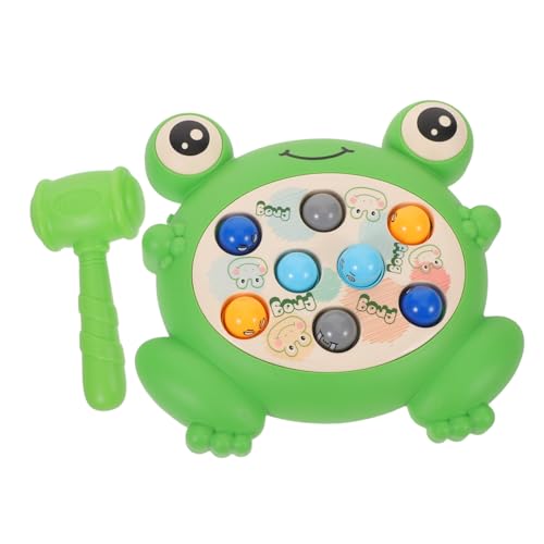 TOYANDONA Whack A Frog Spiel Lernspielzeug mit Hammer Kunststoff Tischspiel für Sensorische Entwicklung Koordination und Kognitive Tragbar für Jungen und Mädchen von TOYANDONA