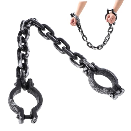 TOYANDONA Wrist Shackles Handschellen Halloween Deko Gefängnis Ketten Links Schwarz Leicht Tragbar für Kostüm und Maskenparty TOYANDONA Wrist Shackles Handschellen Halloween Deko Gefängnis Ketten Links Schwarz Leicht Tragbar für Kostüm und Maskenparty von TOYANDONA