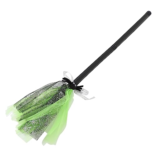 TOYANDONA Zauberbesen Dekorationen Besen grün Tanzender singender Besen drinnen Besenstiel Stütze Halloween Dekoration Halloween-Dekoration Hexen Besenstiel Hexenbesen Stoff Green von TOYANDONA