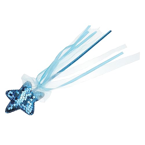 TOYANDONA Zauberstab Fairy Wand The Withe Princess Angel Toy Chaps Girl Schleife Fee Mädchen Dekorationen glitzernde Zauberstäbe Stern-Glitzer-Zauberstäbe Polyester Blue von TOYANDONA