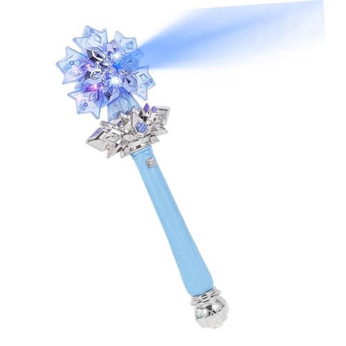 TOYANDONA Zauberstab sprühen gefüllte Dekorationen beleuchtetes Feenstab Magischer Spielzeugstab Schneezauberstab mit Musik Halloween-Leuchtstab Schneeflocken-Glühstab Plastik Blue von TOYANDONA