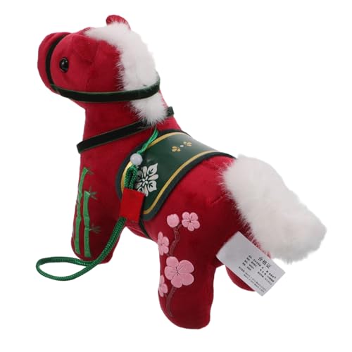 TOYANDONA Zodiac -Figur Chinesisches Tierkreispferdspielzeug Chinesisches Tierkreispferdmasktion 2026 Pferdesjahresmaskottchen Gastgeschenke Für Pferde Plüschtier Pferd Rot Pp Baumwolle von TOYANDONA