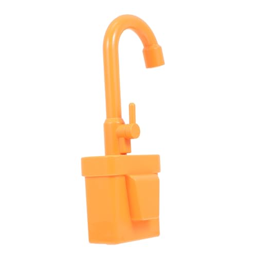 TOYANDONA Zubehör Für Wasserhähne Miniatur-szenenmodell Wasserhahn Schwimmbad Kind Vorgetäuschtes Gameplay-kit Spielküchenzubehör Orange Plastik von TOYANDONA