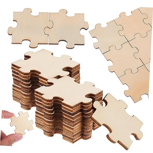TOYANDONA 100 Teile/Packung Holzpuzzleteile Blanko Unvollendete Puzzles Für Kunsthandwerksprojekte von TOYANDONA