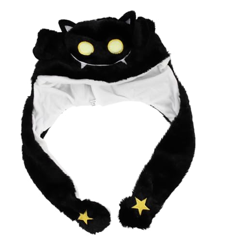 TOYANDONA beweglicher Halloween-Hut Tierhüte Kleidung Hut kleiner Korb mit Henkel halloween kopfschmuck halloween kopfbedeckung Party-Kopfschmuck Halloween-Elementhut kurzer Plüsch Black von TOYANDONA