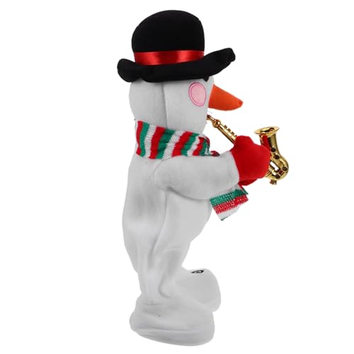 TOYANDONA elektrischer Schneemann für kinderspielzeug weihnachtdeko weihachtsdeko singender Schneemann Plüsch Schneemann Party Gefälligkeiten Schneemann-Puppe Plastik Weiß von TOYANDONA