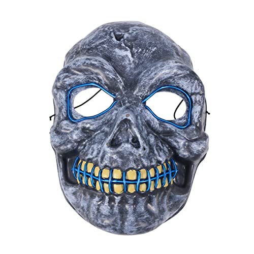 TOYANDONA halloween masken halloweenmaske realistic mask horrormaske terrifier mask halloween-masken horror masken blaue masken totenkopfmaske ostermasken hallowen masks Festivalmaske LED El von TOYANDONA