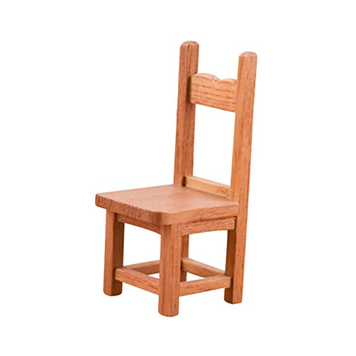 TOYANDONA Kleines Möbelmodell Spielzeug Holzmodelle Miniatur-holzstuhl Deak-Stuhl Miniaturspielzeug Schaukelstuhl Holzornament 1/12 Miniaturmöbel Mini-Stuhl Individuell Holzfarbe Hölzern von TOYANDONA